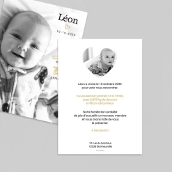 Faire-part Naissance Garçon^Planet cards Prénom et pictos