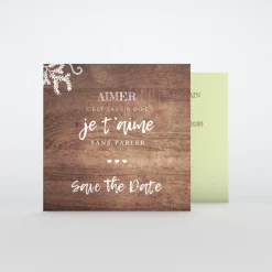 Save The Date^Planet cards Proverbe et Bois