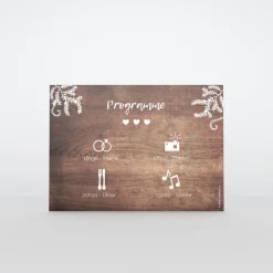 Programme De Mariage^Planet cards Proverbe et Bois