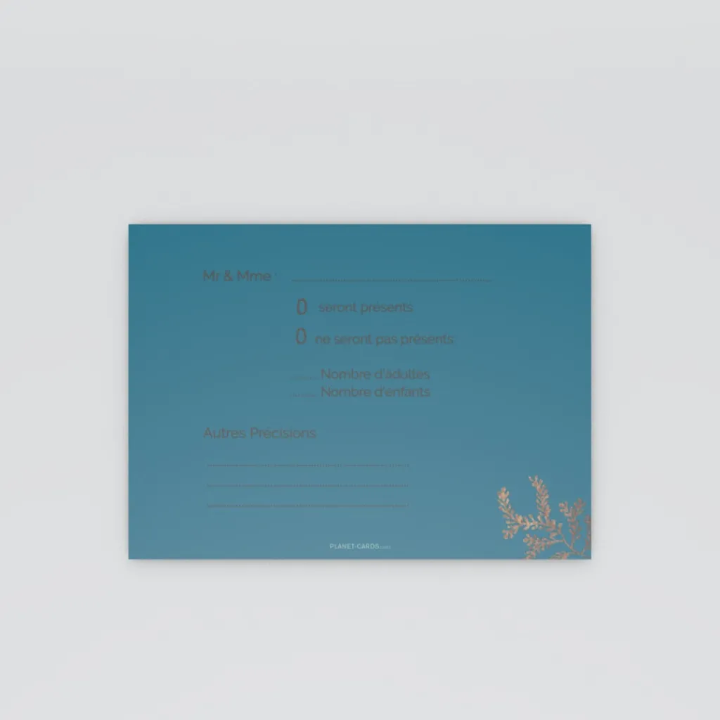 Coupon-réponse Mariage^Planet cards Proverbe et Bois