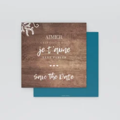 Save The Date^Planet cards Proverbe et Bois