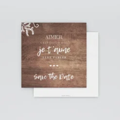 Save The Date^Planet cards Proverbe et Bois