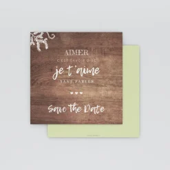 Save The Date^Planet cards Proverbe et Bois
