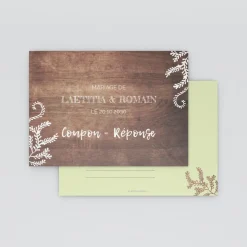 Coupon-réponse Mariage^Planet cards Proverbe et Bois