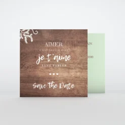 Save The Date^Planet cards Proverbe et Bois