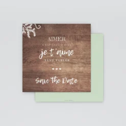 Save The Date^Planet cards Proverbe et Bois