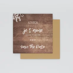 Save The Date^Planet cards Proverbe et Bois