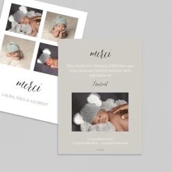 Carte Remerciement Naissance Classique^Planet cards Reconnaissance Infinie