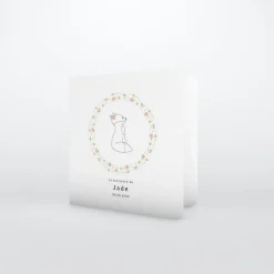 Faire-part Naissance Animaux^Planet cards Renard et Cadre Liberty