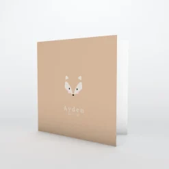 Faire-part Naissance Animaux | Faire-part Naissance Garçon^Planet cards Renard Minimaliste