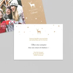 Carte De Vœux Famille^Planet cards Renne sous la neige