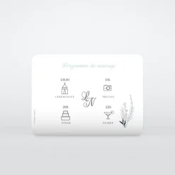 Programme De Mariage^Planet cards Romance classique