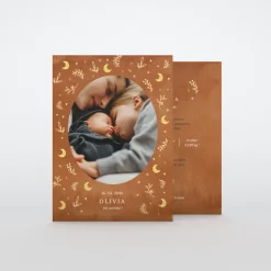 Faire-part Naissance Fille^Planet cards Ronde de lunes