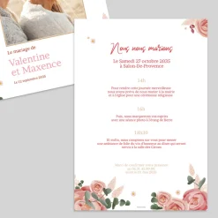 Faire-part Mariage Bohème | Faire-part Mariage Champêtre^Planet cards Rose et Marguerite