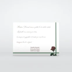 Carte Remerciement Décès^Planet cards Rose rouge et croix verte