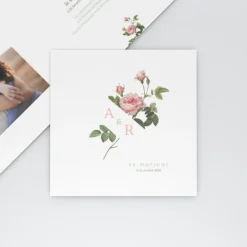 Faire-part Mariage Champêtre^Planet cards Roses Et Initiales