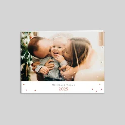 Carte De Vœux Famille^Planet cards Sapin Et Flocons De Neige
