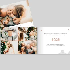 Carte De Vœux Famille^Planet cards Sapin Et Flocons De Neige