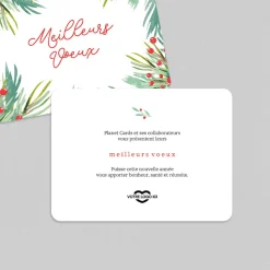 Carte De Vœux Entreprise Nature^Planet cards Sapin et Houx