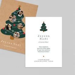 Carte De Noël Originale | Carte De Noël Photo^Planet cards Sapin et Kraft