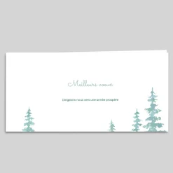 Carte De Vœux Entreprise Nature^Planet cards Sapins Prospères Aquarelles