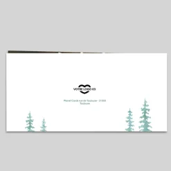 Carte De Vœux Entreprise Nature^Planet cards Sapins Prospères Aquarelles