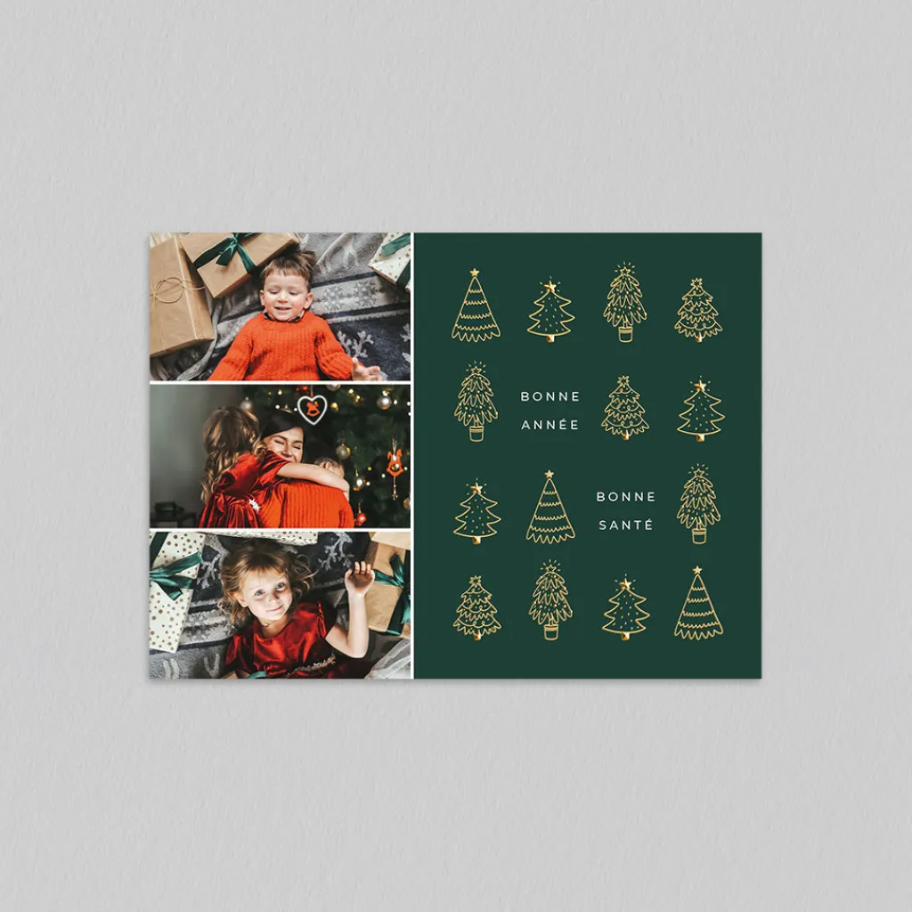 Carte De Noël Photo^Planet cards Sapins Scintillants