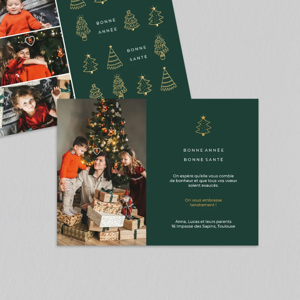 Carte De Noël Photo^Planet cards Sapins Scintillants