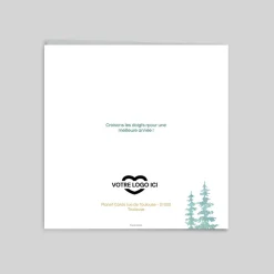 Carte De Vœux Entreprise Nature^Planet cards Sapins Verts Aquarelles