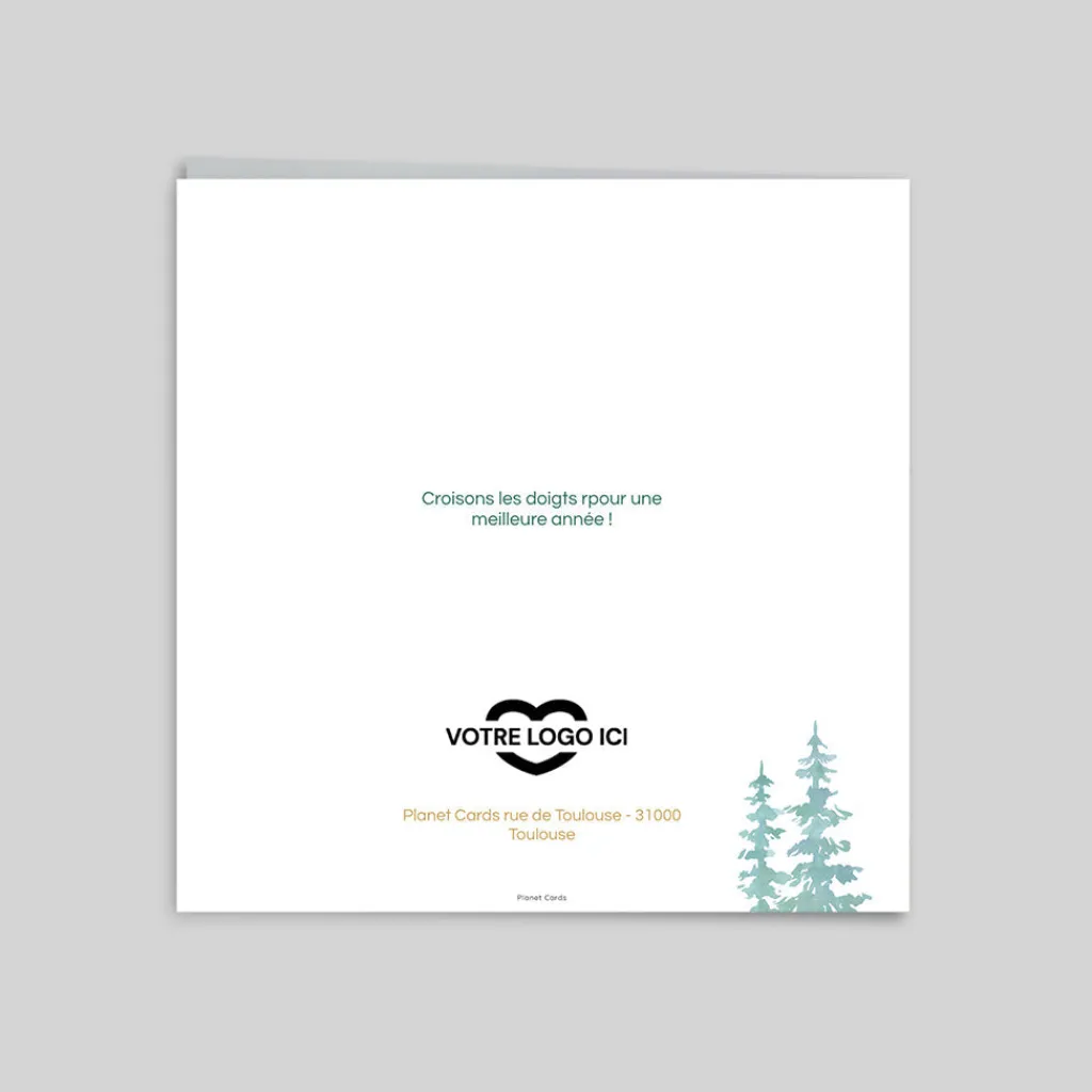 Carte De Vœux Entreprise Nature^Planet cards Sapins Verts Aquarelles