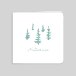 Carte De Vœux Entreprise Nature^Planet cards Sapins Verts Aquarelles