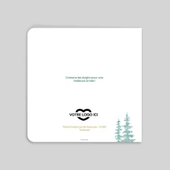 Carte De Vœux Entreprise Nature^Planet cards Sapins Verts Aquarelles