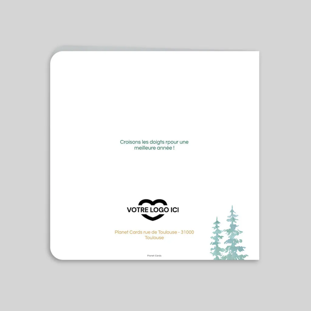 Carte De Vœux Entreprise Nature^Planet cards Sapins Verts Aquarelles