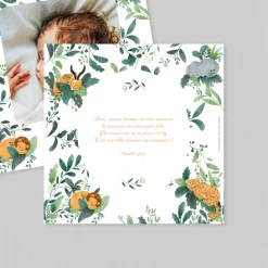 Faire-part Naissance Animaux | Créations En Collaboration^Planet cards Savane Endormie