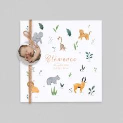 Faire-part Naissance Animaux | Créations En Collaboration^Planet cards Savane et Motifs