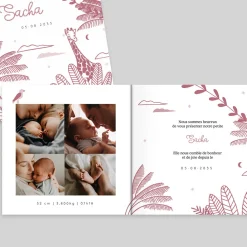 Faire-part Naissance Animaux | Créations En Collaboration^Planet cards Savane Étoilée