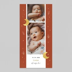 Faire-part Naissance Fille^Planet cards Sur la lune
