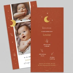 Faire-part Naissance Fille^Planet cards Sur la lune