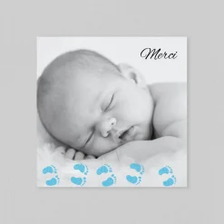 Carte Remerciement Naissance Classique | Carte Remerciement Naissance Garçon^Planet cards Sur les pas
