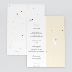 Faire-part Baptême Original^Planet cards étoiles et anges