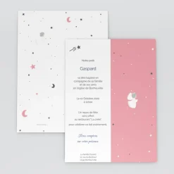 Faire-part Baptême Original^Planet cards étoiles et anges