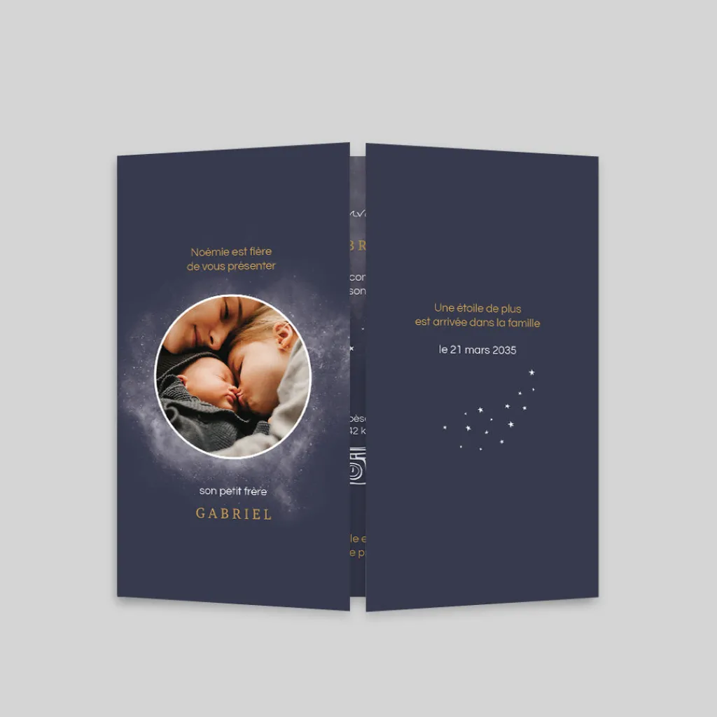 Faire-part Naissance Garçon^Planet cards Étoiles et Cosmos