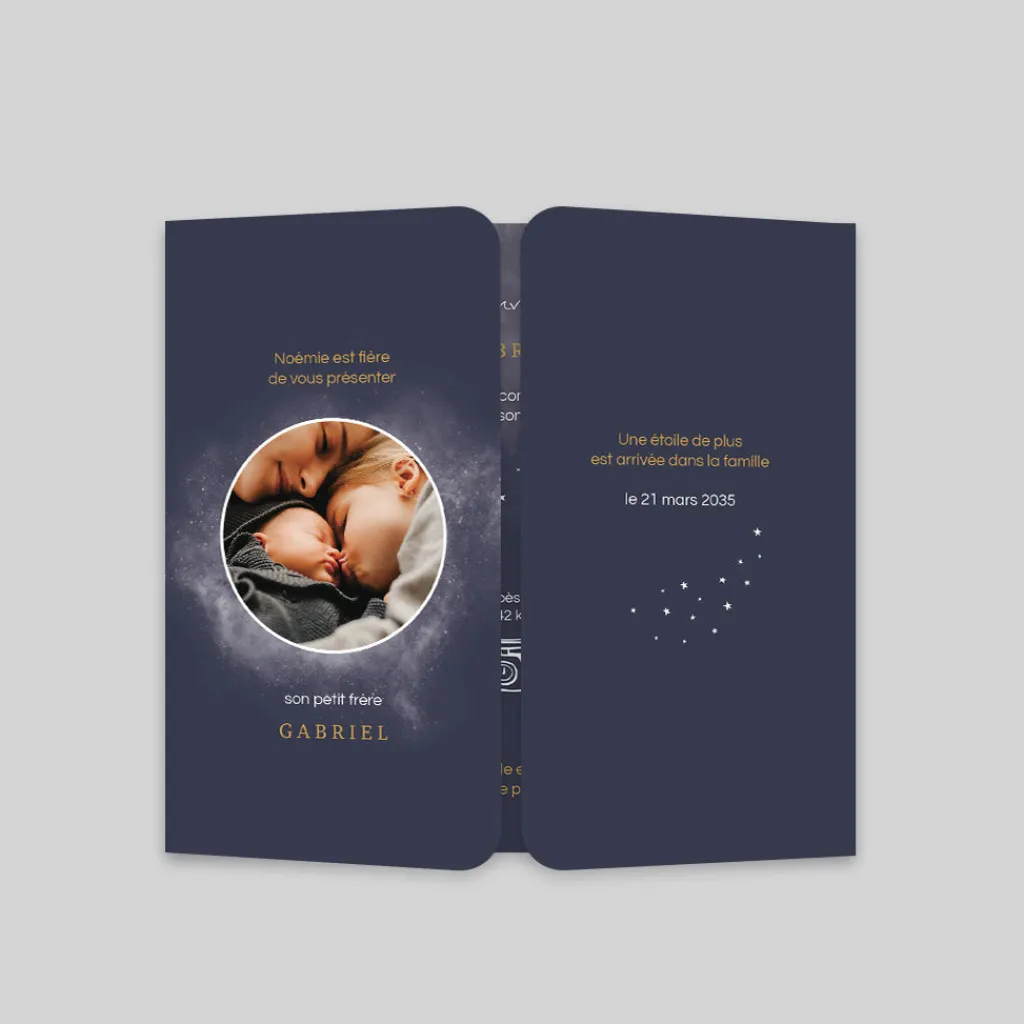 Faire-part Naissance Garçon^Planet cards Étoiles et Cosmos
