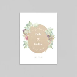Faire-part Mariage Champêtre^Planet cards Touche Kraft et Vignes