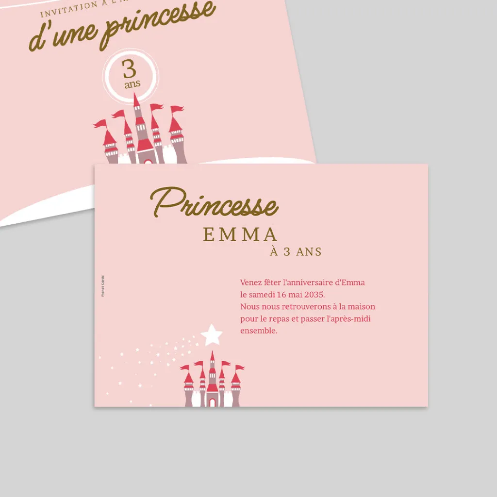 Carte Invitation Anniversaire Enfant Fille^Planet cards Un anniversaire de Princesse