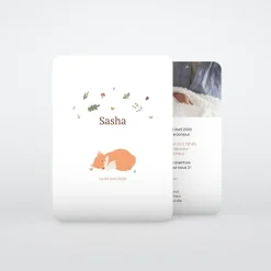 Faire-part Naissance Animaux | Faire-part Naissance Fille^Planet cards Un renard en automne