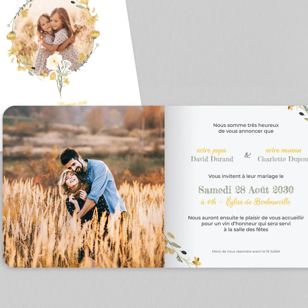 Faire-part Mariage Champêtre | Gamme Complète^Planet cards Une Famille Champêtre