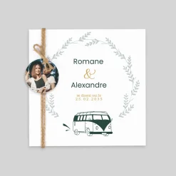 Créations En Collaboration | Faire-part Mariage Original^Planet cards Van Champêtre