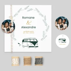 Créations En Collaboration | Faire-part Mariage Original^Planet cards Van Champêtre