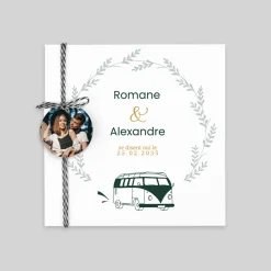 Créations En Collaboration | Faire-part Mariage Original^Planet cards Van Champêtre